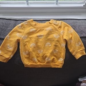 Cat & Jack Yellow Sweatshirt with White Rainbows